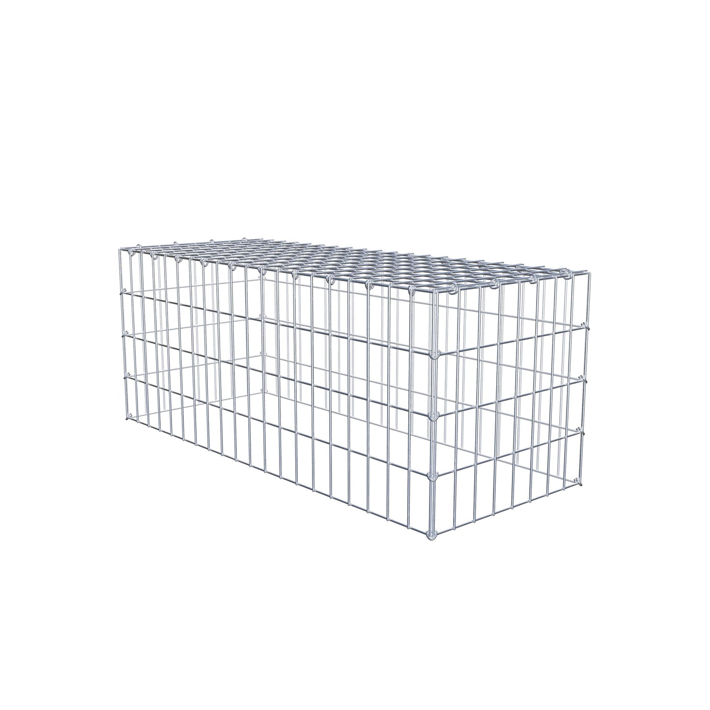 Typ 3 påbyggnadsgabion 100 cm x 40 cm x 40 cm (L x H x D), maskstorlek 5 cm x 10 cm, C-ring