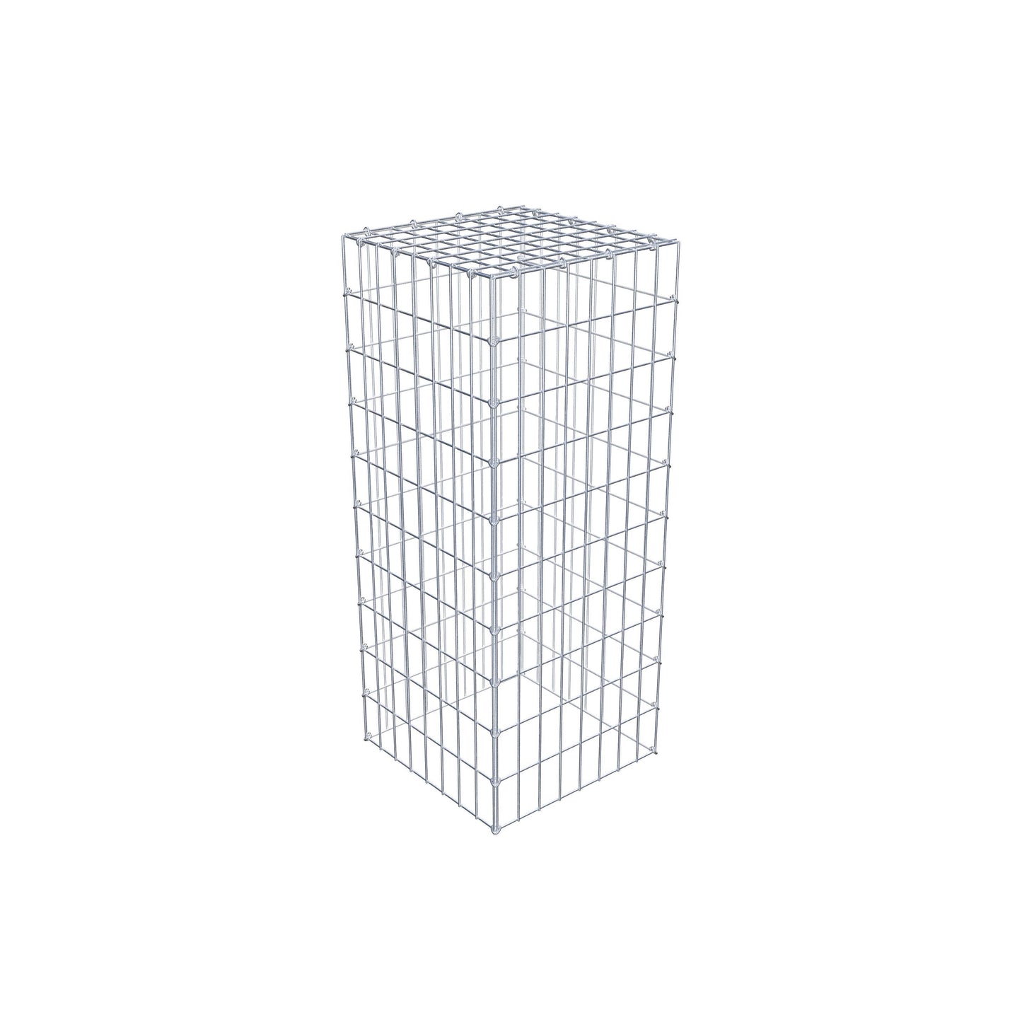 Typ 3 påbyggnadsgabion 100 cm x 40 cm x 40 cm (L x H x D), maskstorlek 5 cm x 10 cm, C-ring
