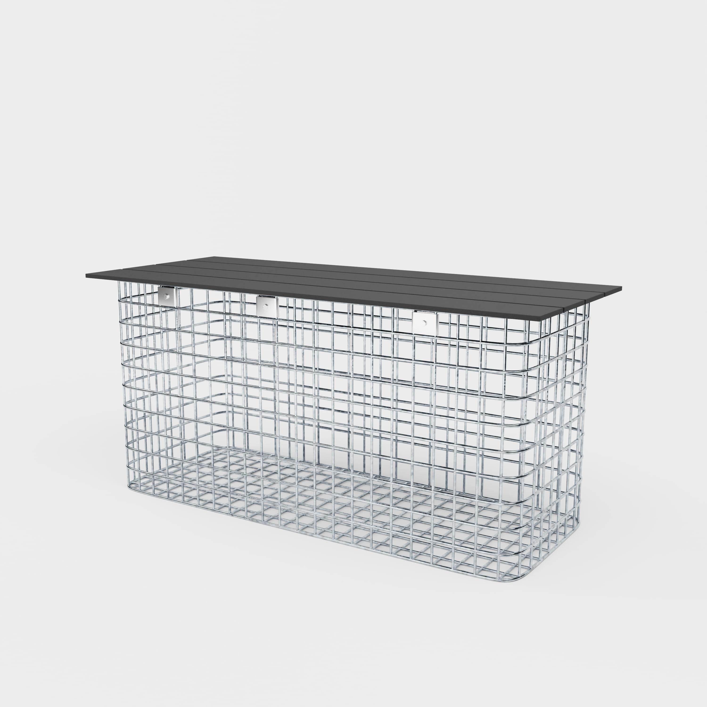 Banco de jardim 102 x 50 x 42 cm MW 5 x 5 cm galvanizado a quente, com capa reciclada em antracite