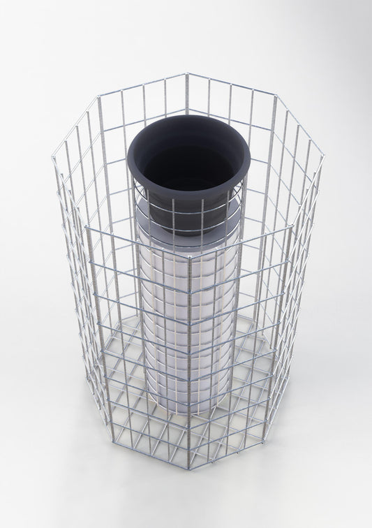 Colonna floreale ottagonale, altezza 82 cm, MW 5 x 10 cm, zincata a caldo, vaso incluso.