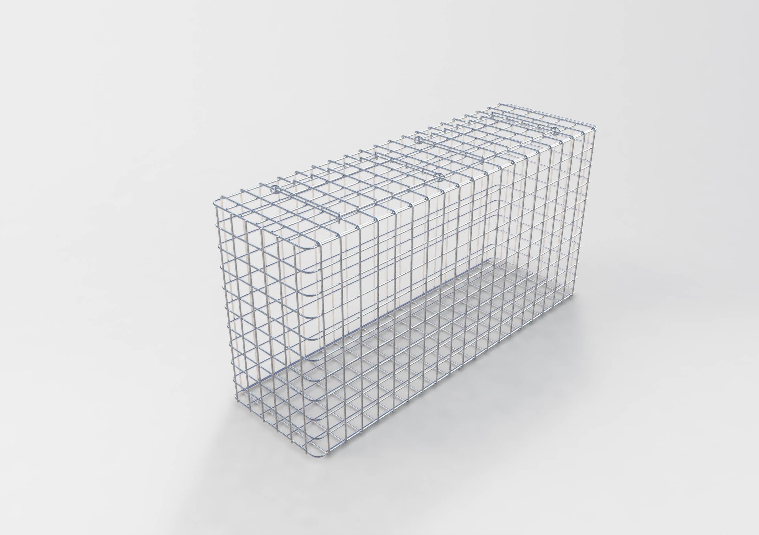 Varmförzinkad gabion 102 cm x 52 cm x 32 cm, maskstorlek 5 cm x 5 cm, helsvetsad