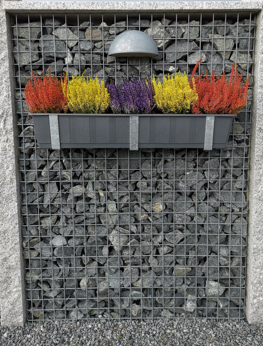 Portafiori zincato in set da 3 per gabbioni MW 5 x 5