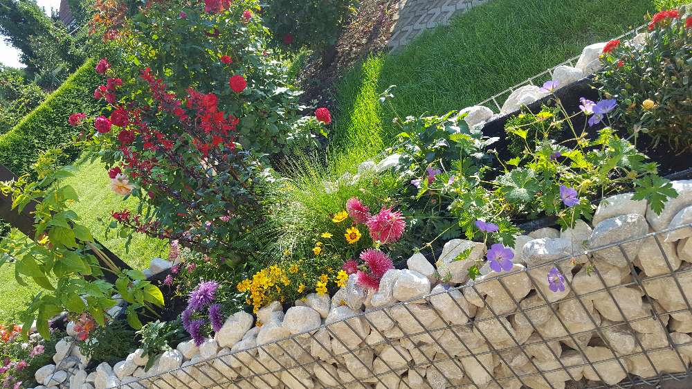 Canteiro elevado de gabião feito sob medida - tamanho da malha 5x10cm