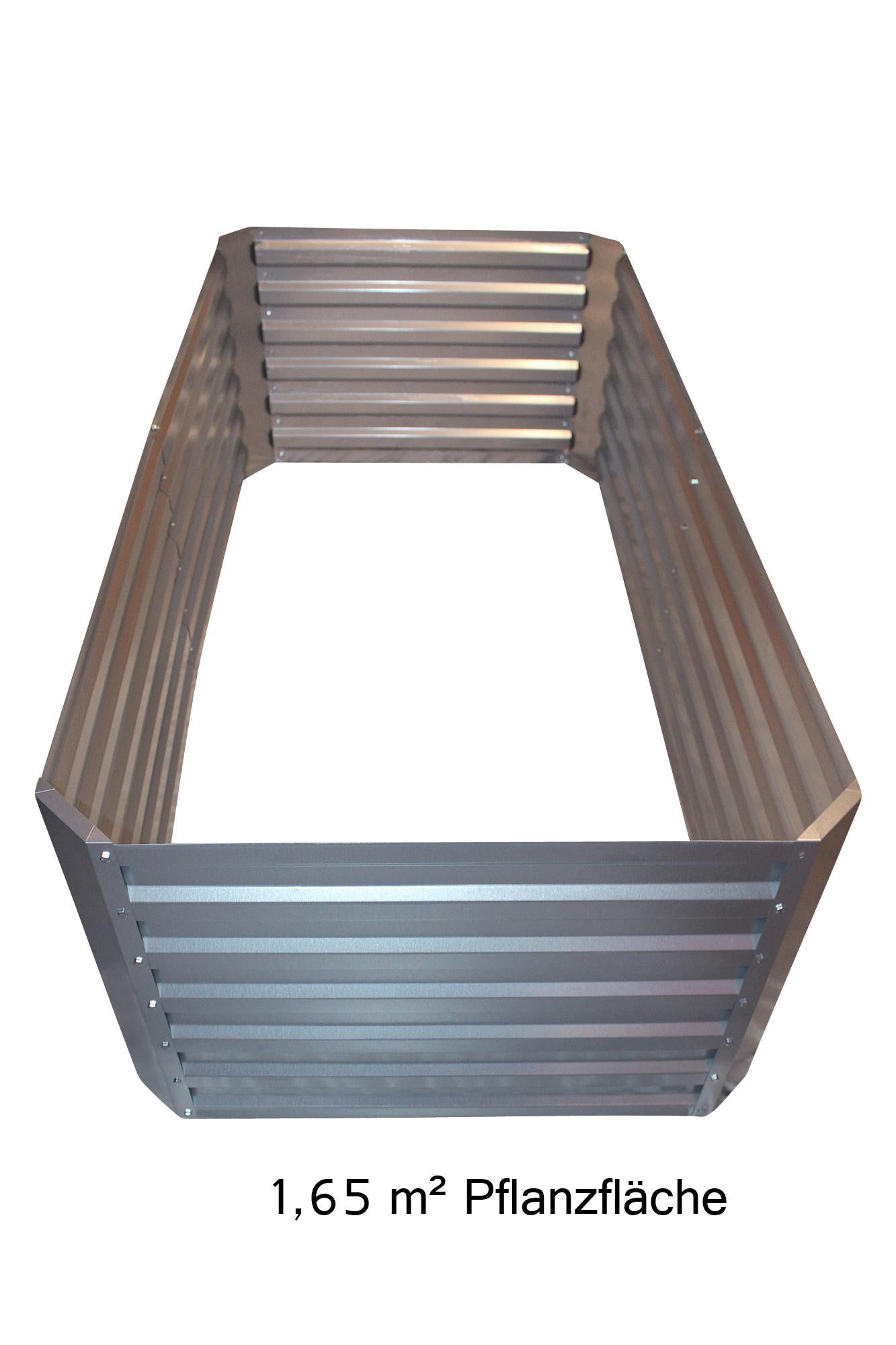 Lit surélevé en tôle galvanisée avec rehausse - Dimensions sans rehausse : 184 x 60 x 90 cm (L x H x P, dimensions de plantation)