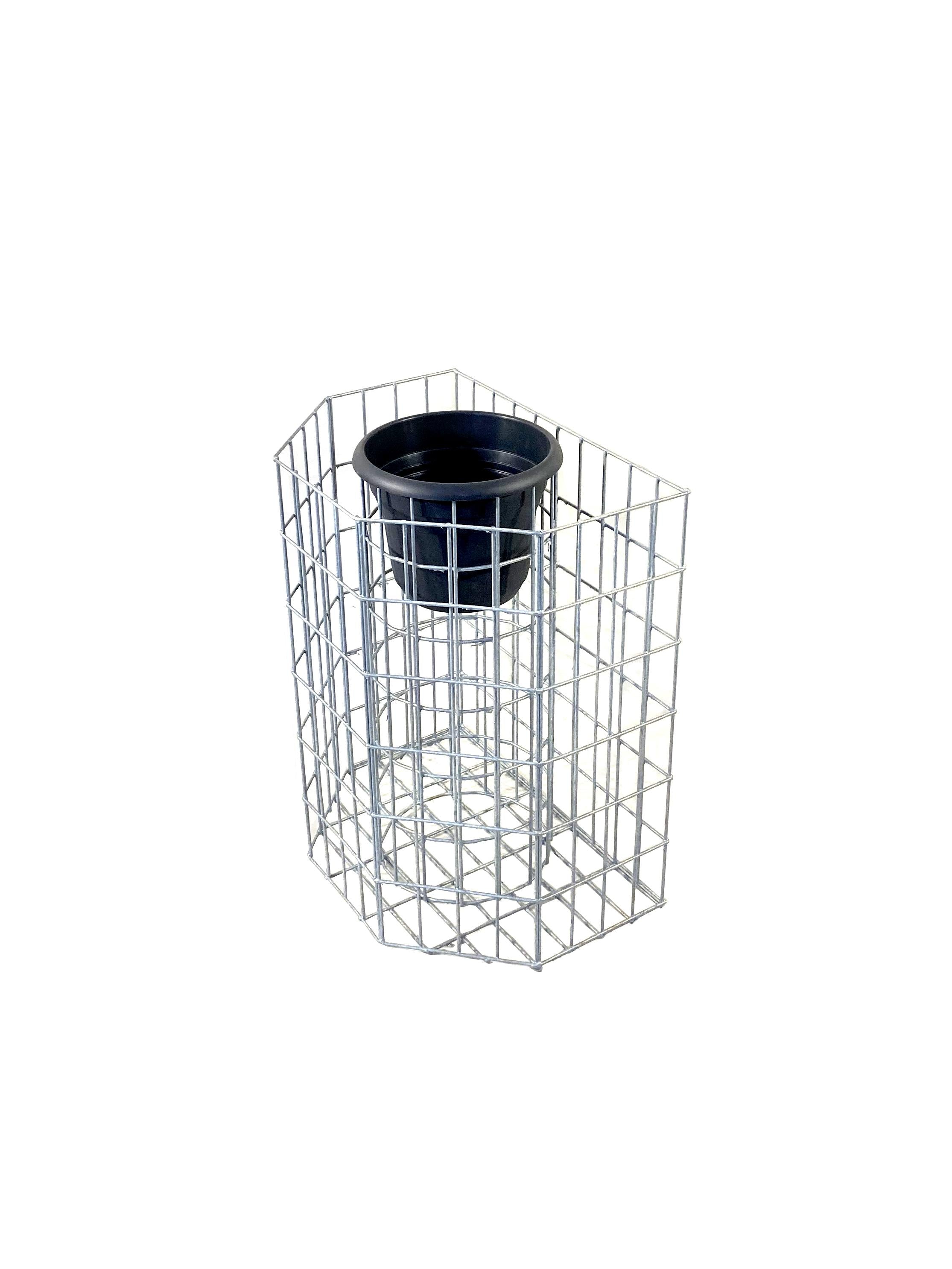 Coluna de flores octogonal, altura 62 cm, MW 5 x 10 cm, galvanizada a quente, incluindo vaso