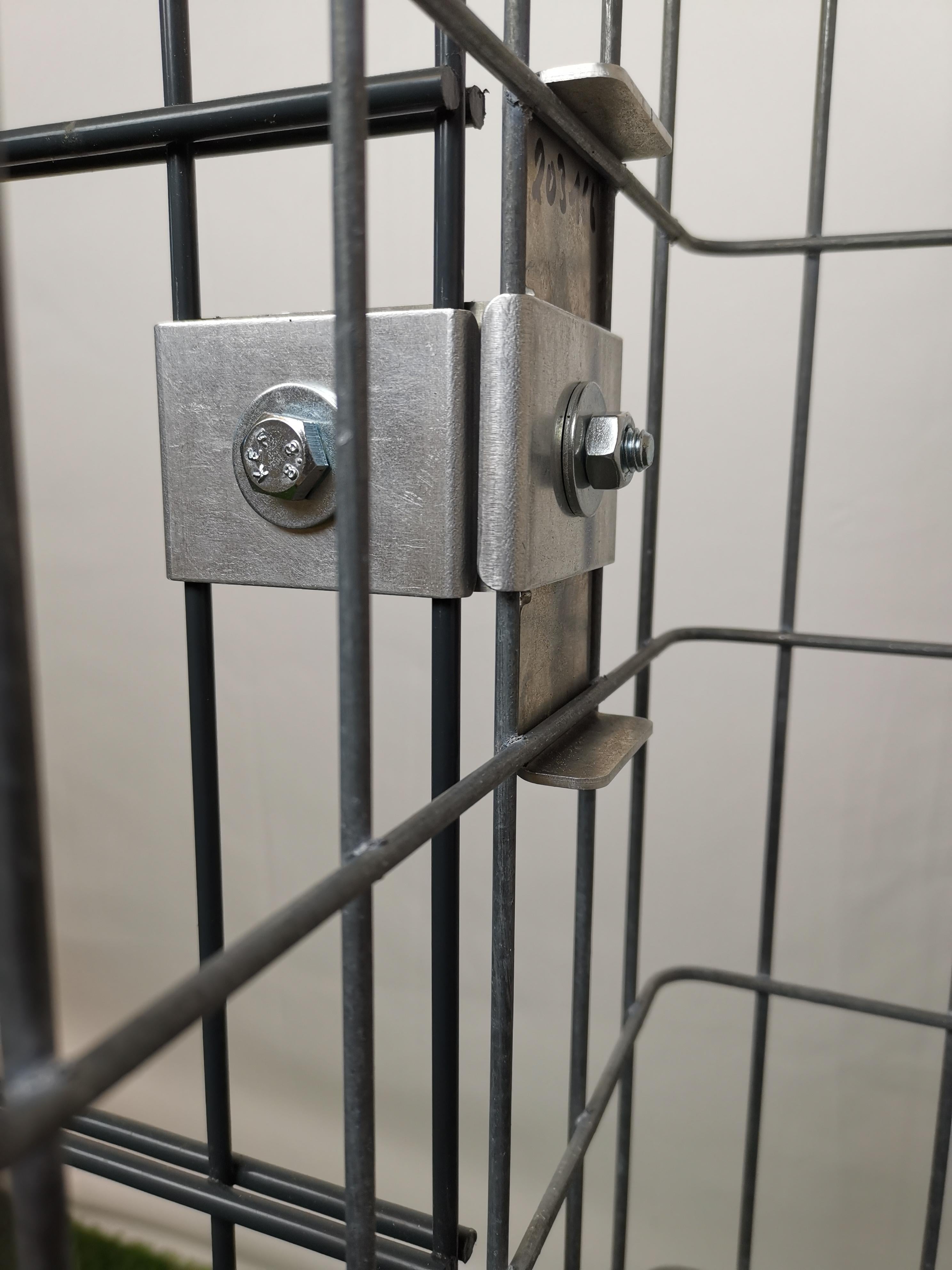 Klammer mit Zaunhalter 5 x 10 cm für Doppelstabmatte, Aluminium