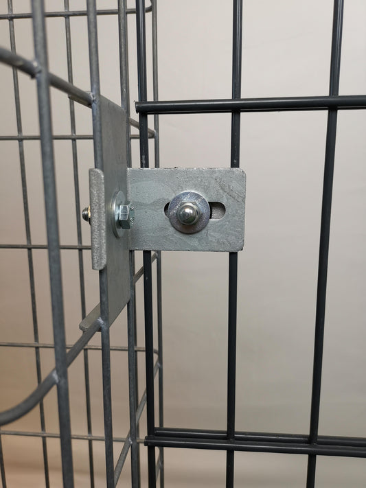 Klem met hekbeugel 5 x 10 cm, voor dubbel gaas, gegalvaniseerd