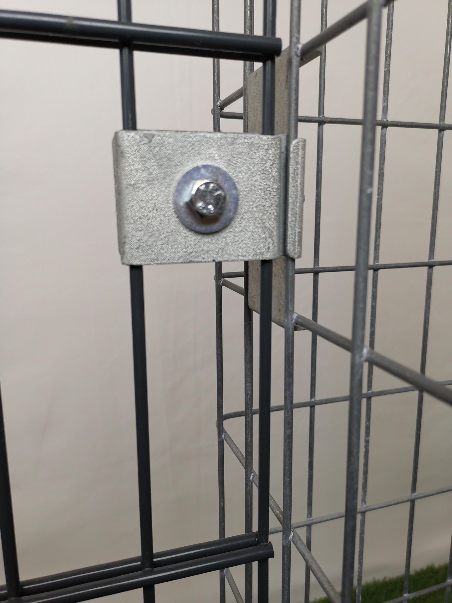 Agrafe avec support de clôture 5 x 10 cm, pour treillis à double barre, galvanisé