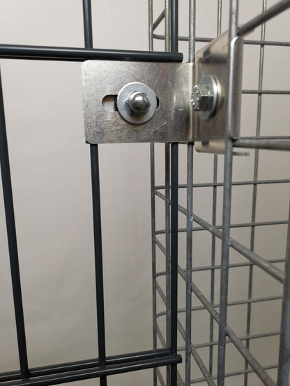 Klämma med staketfäste 5 x 5 cm för dubbelt trådnät, aluminium