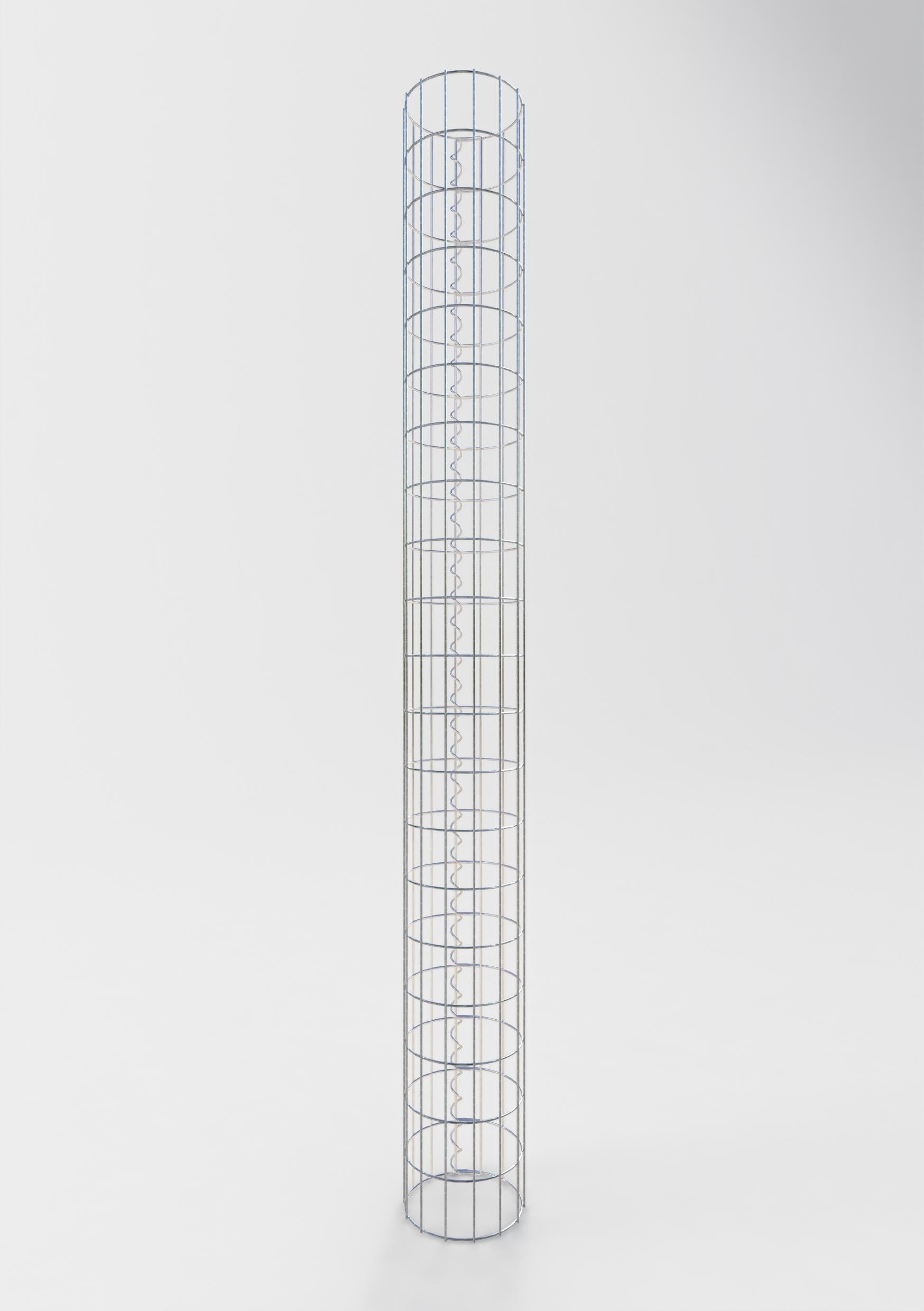 Coluna de gabião redonda de 22 cm de diâmetro, 200 cm de altura, malhagem de 5 cm x 10 cm