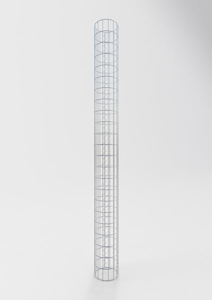 Columna de gaviones redonda 22 cm de diámetro, 230 cm de altura, malla 5 cm x 10 cm