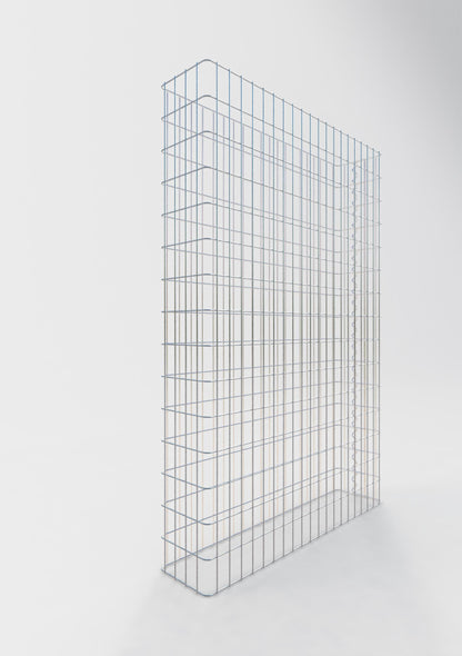 Comprimento da cerca de gabião 102 cm, altura 200 cm, profundidade 22 cm, tamanho da malha 5 x 10 cm