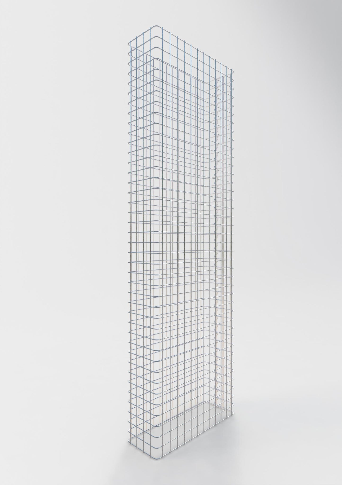 Gabion hegn længde 62 cm, højde 180 cm, dybde 22 cm, maskestørrelse 5 x 5 cm