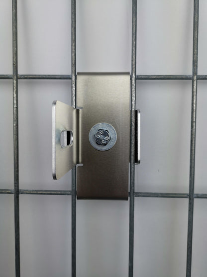 Klämma med stakethållare, maskstorlek 5 x 10 cm, aluminium