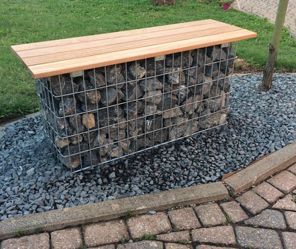 Banco de jardín 102 x 50 x 32 cm CUMARU MW 5 x 10 cm, galvanizado en caliente