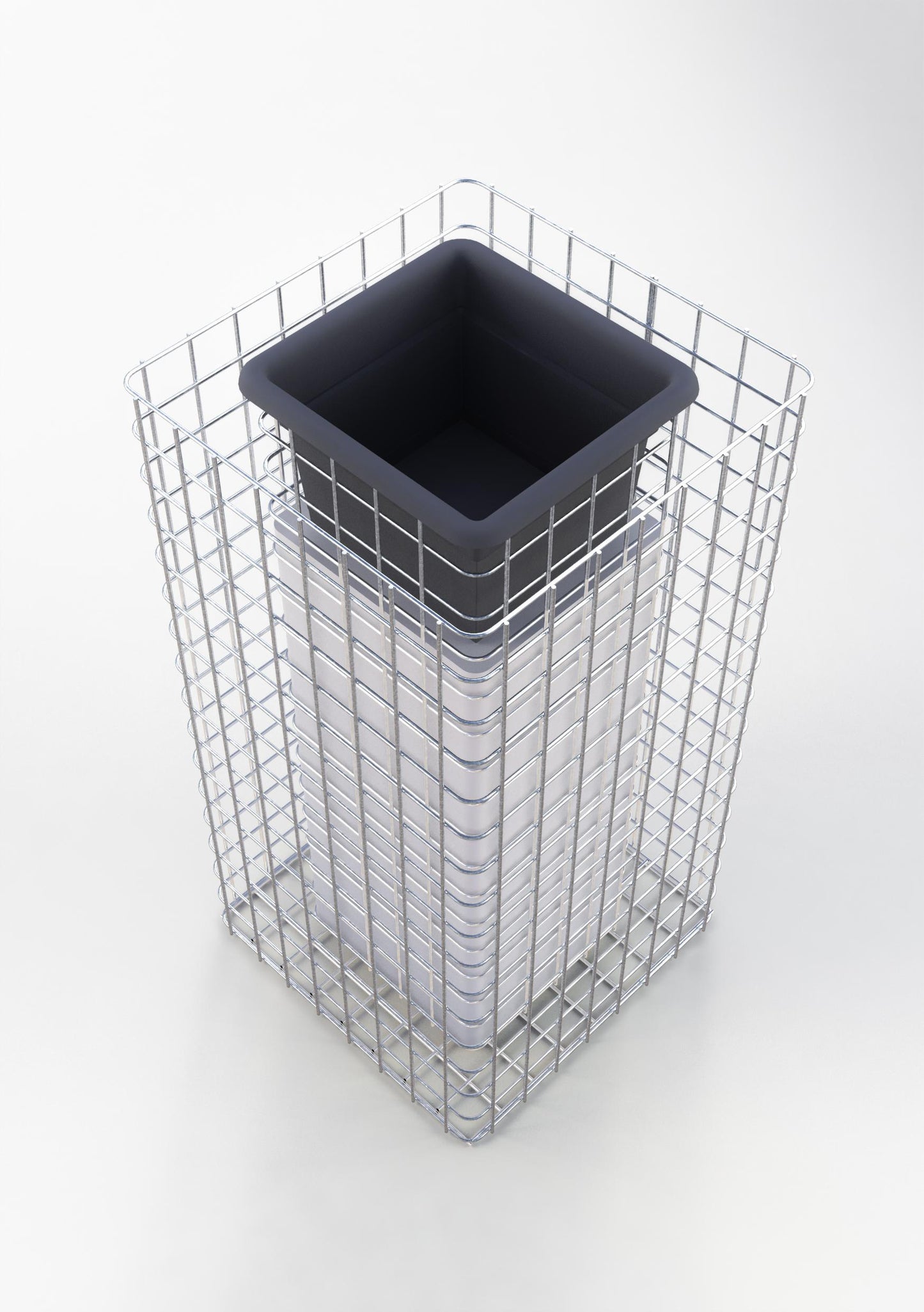 Blomsterpelare Höjd 82 cm Bas 42 x 42 cm MW 5 x 5 cm, varmförzinkad inkl. kruka