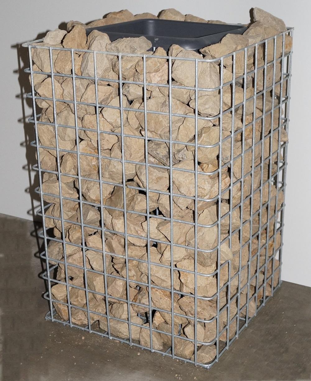 Bloemenzuil Hoogte 62 cm Voet 42 x 42 cm MW 5 x 5 cm, thermisch verzinkt incl. pot