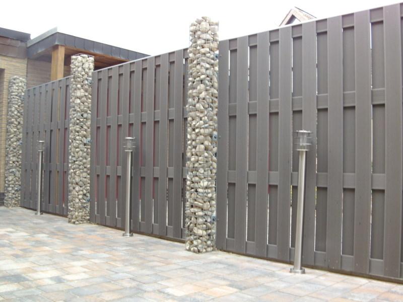 Columna de gaviones, cuadrada 22 cm x 22 cm, 200 cm de altura, MW 5 cm x 5 cm