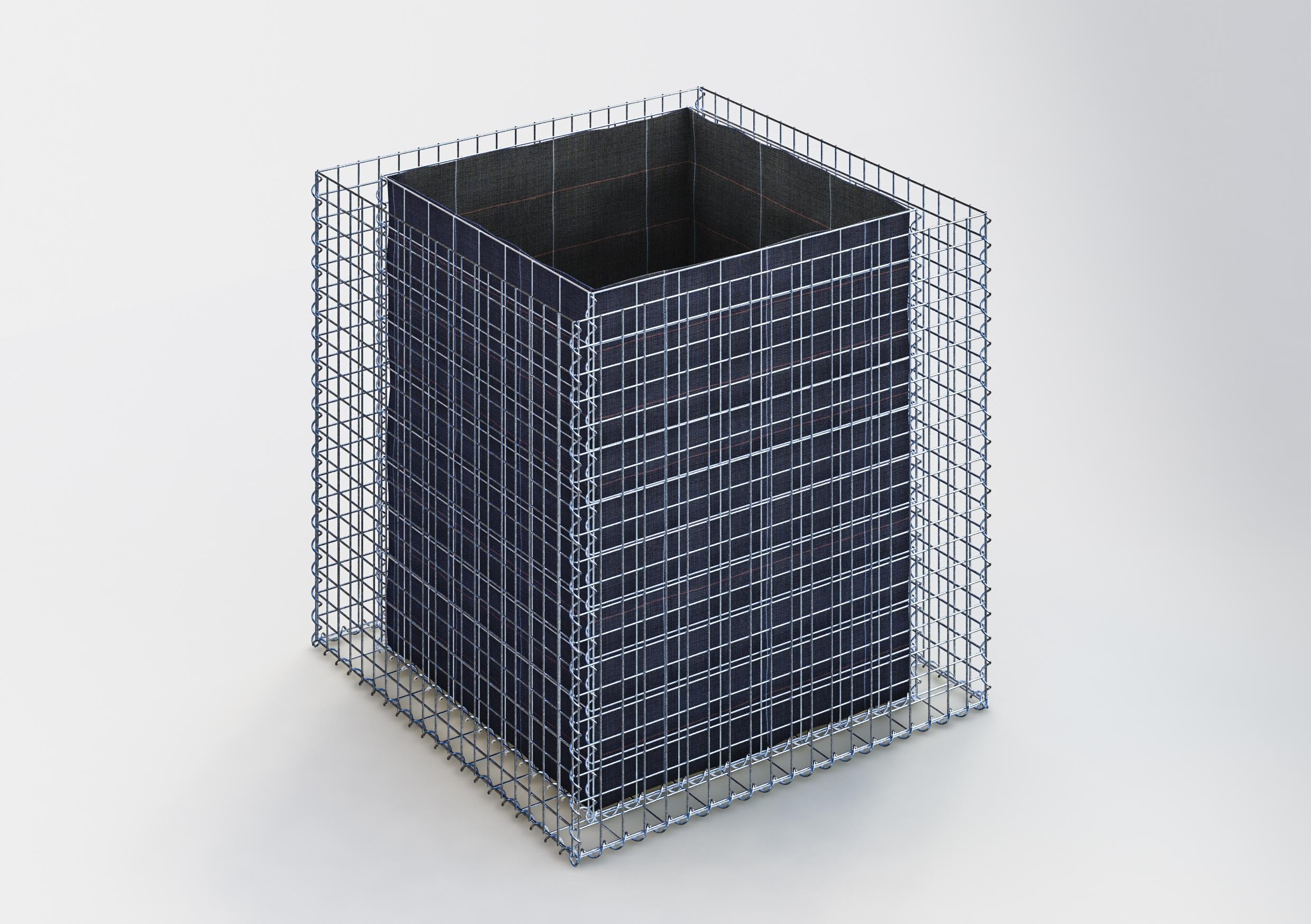 Rektangulär upphöjd säng 100 cm x 100 cm x 100 cm (L x H x D), maskstorlek 5 x 5 cm, väggtjocklek 10 cm