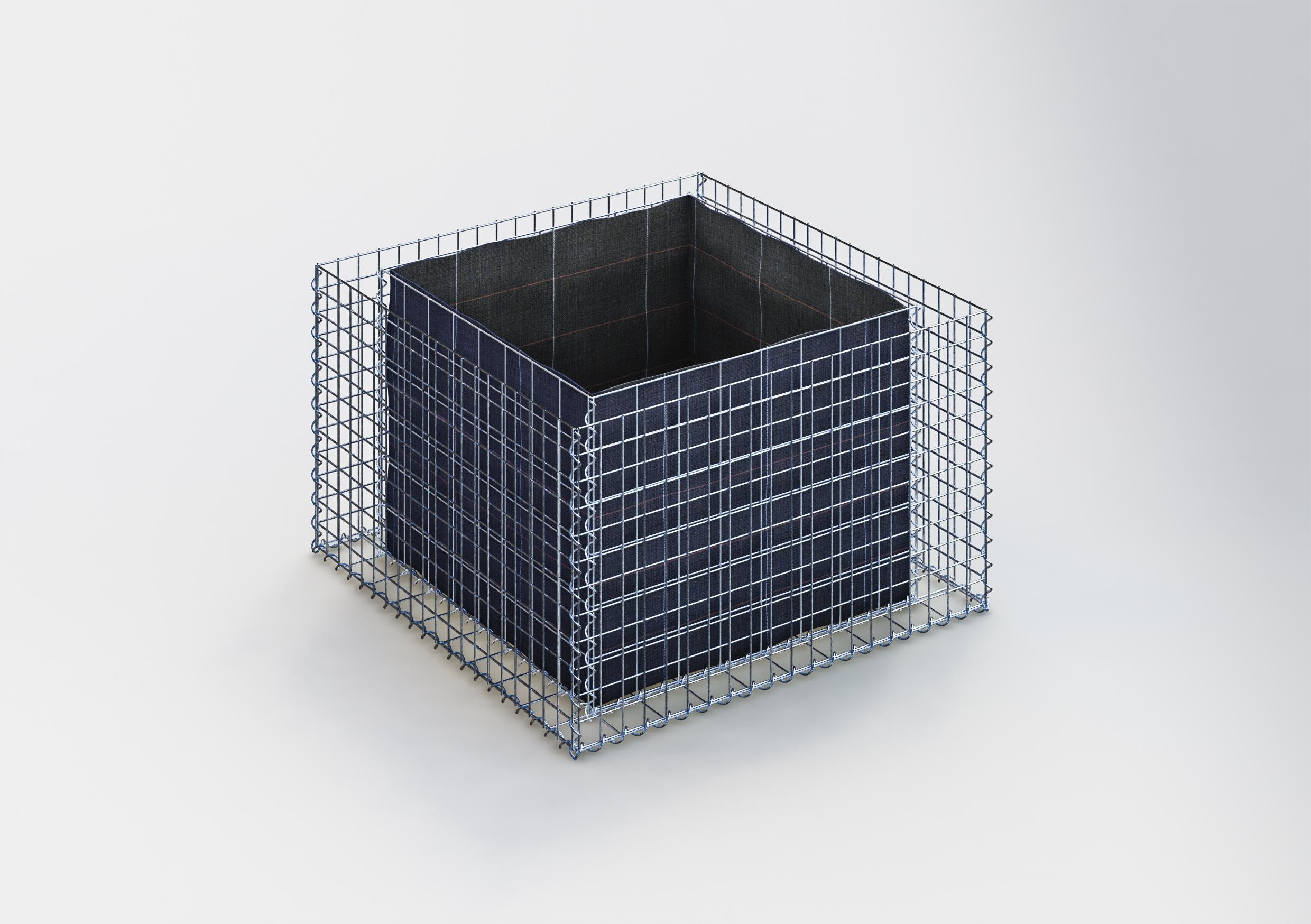 Rektangulär upphöjd säng 100 cm x 60 cm x 100 cm (L x H x D), maskstorlek 5 x 5 cm, väggtjocklek 10 cm