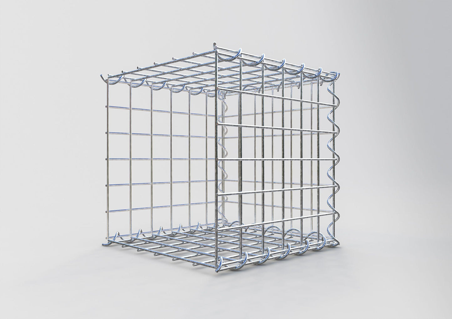 Opvokset gabion type 2 30 cm x 30 cm x 30 cm (L x H x D), maskestørrelse 5 cm x 5 cm, spiral