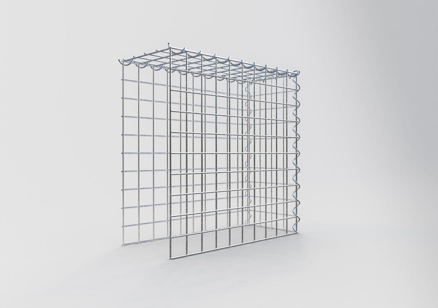 Gabião tipo 4 50 cm x 50 cm x 20 cm (C x A x P), malhagem 5 cm x 5 cm, espiral