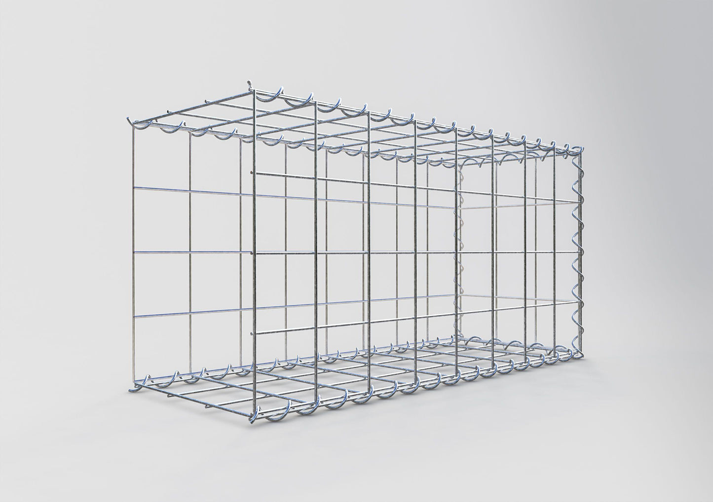 Opvokset gabion type 2 80 cm x 40 cm x 30 cm (L x H x D), maskestørrelse 10 cm x 10 cm, spiral