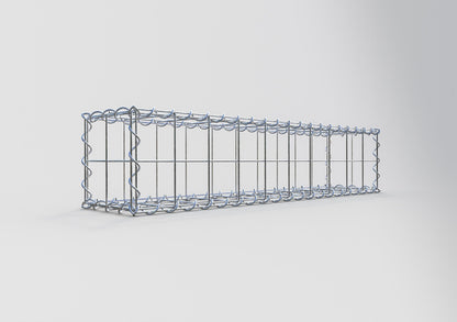 Gavión 100 cm x 20 cm x 20 cm (largo x alto x profundidad), tamaño de malla 10 cm x 10 cm, espiral