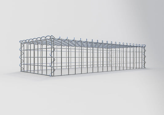 Gabion rapporté type 3 100 cm x 20 cm x 40 cm (L x H x P), mailles 5 cm x 5 cm, spirale