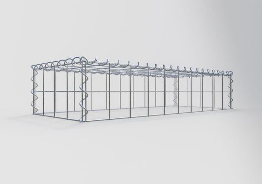 Gabion rapporté type 3 100 cm x 20 cm x 40 cm (L x H x P), mailles 10 cm x 10 cm, spirale