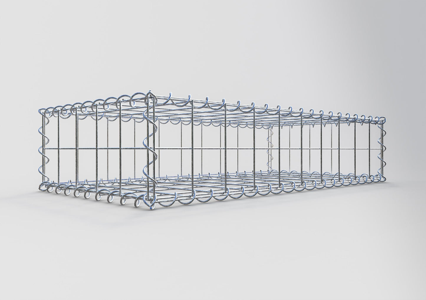 Gabion 100 cm x 20 cm x 50 cm (L x H x D), mesh size 10 cm x 10 cm, spiral