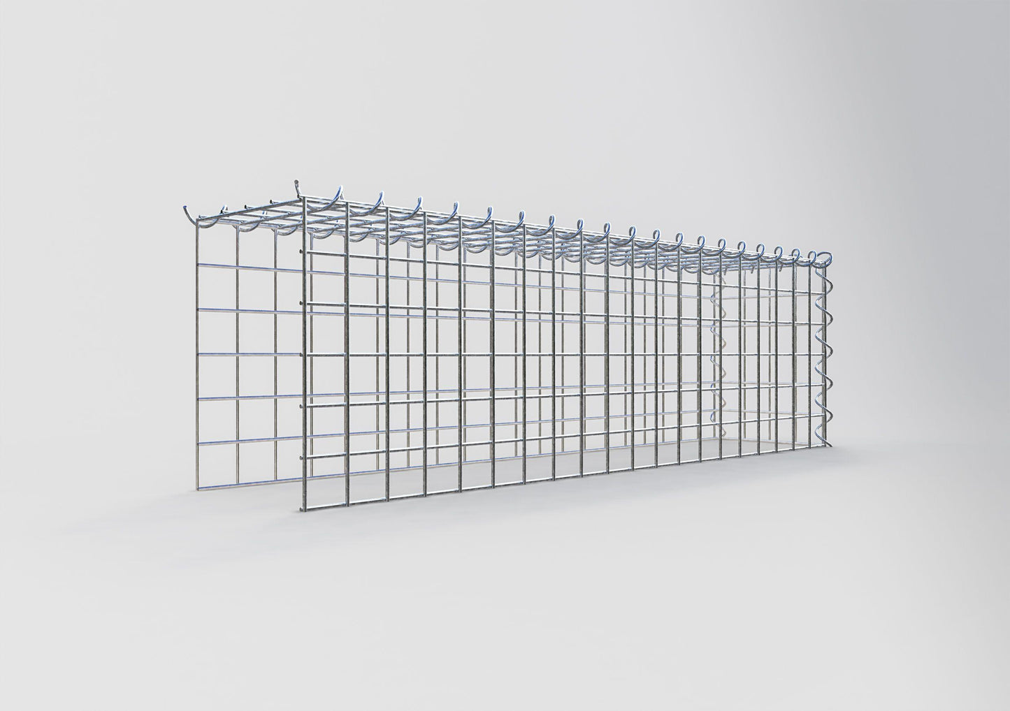 Gabião Tipo 4 100 cm x 30 cm x 20 cm (C x A x P), malhagem 5 cm x 5 cm, espiral