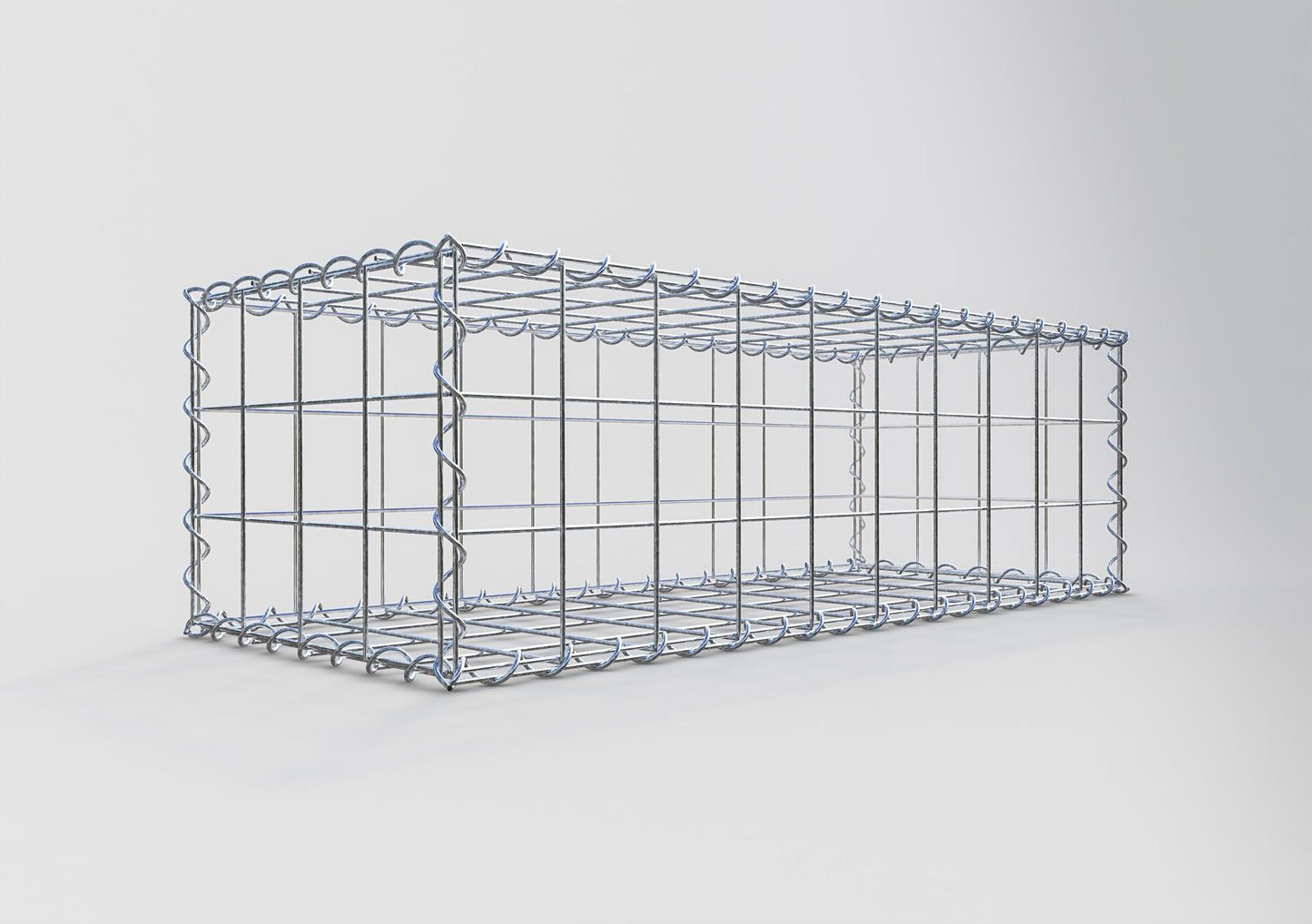 Gabião 100 cm x 30 cm x 40 cm (C x A x P), malhagem 10 cm x 10 cm, espiral