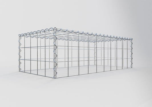 Gabion rapporté type 3 100 cm x 30 cm x 50 cm (L x H x P), mailles 10 cm x 10 cm, spirale