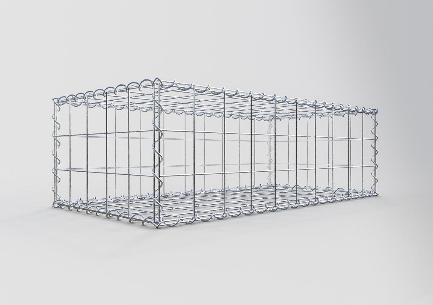 Gabbione 100 cm x 30 cm x 50 cm (L x H x P), maglia 10 cm x 10 cm, spirale