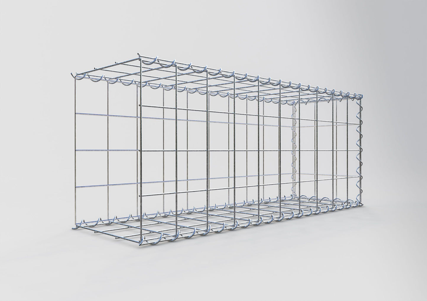 Gavión adulto tipo 2 100 cm x 40 cm x 30 cm (largo x alto x profundidad), tamaño de malla 10 cm x 10 cm, espiral