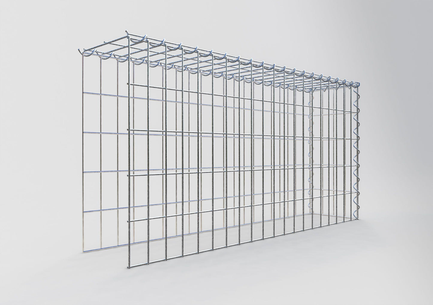 Opvokset gabion type 4 100 cm x 50 cm x 20 cm (L x H x D), maskestørrelse 5 cm x 10 cm, spiral