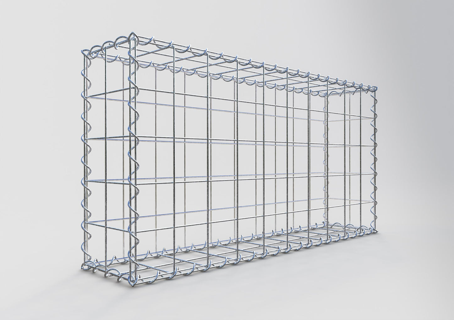 Gabbione 100 cm x 50 cm x 20 cm (L x H x P), maglia 10 cm x 10 cm, spirale