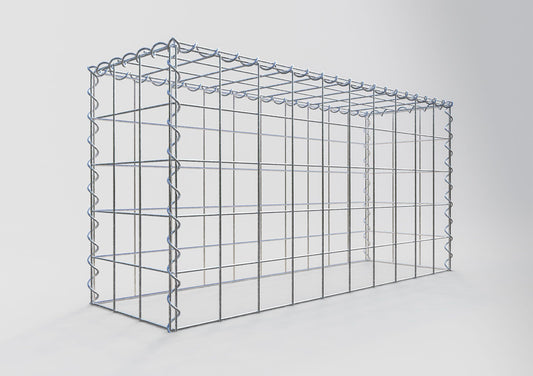 Gabion rapporté type 3 100 cm x 50 cm x 30 cm (L x H x P), mailles 10 cm x 10 cm, spirale