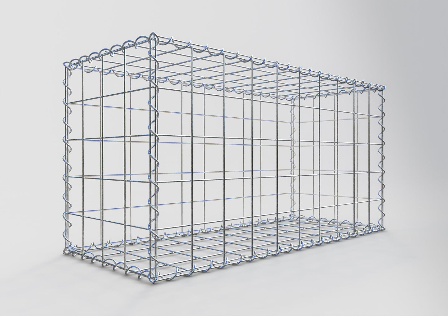 Gabion 100 cm x 50 cm x 40 cm (L x H x D), maskestørrelse 10 cm x 10 cm, spiral