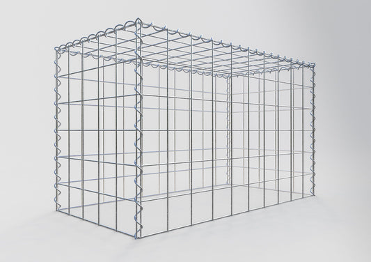 Gabion rapporté type 3 100 cm x 60 cm x 50 cm (L x H x P), mailles 10 cm x 10 cm, spirale