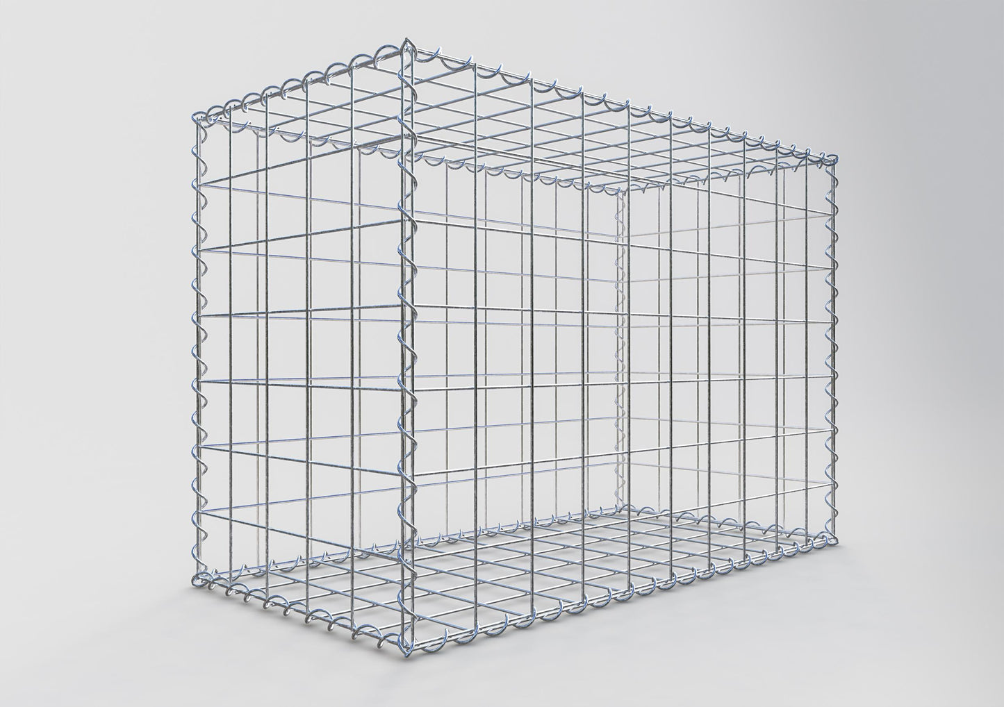 Gavión 100 cm x 70 cm x 50 cm (L x A x P), luz de malla 10 cm x 10 cm, en espiral