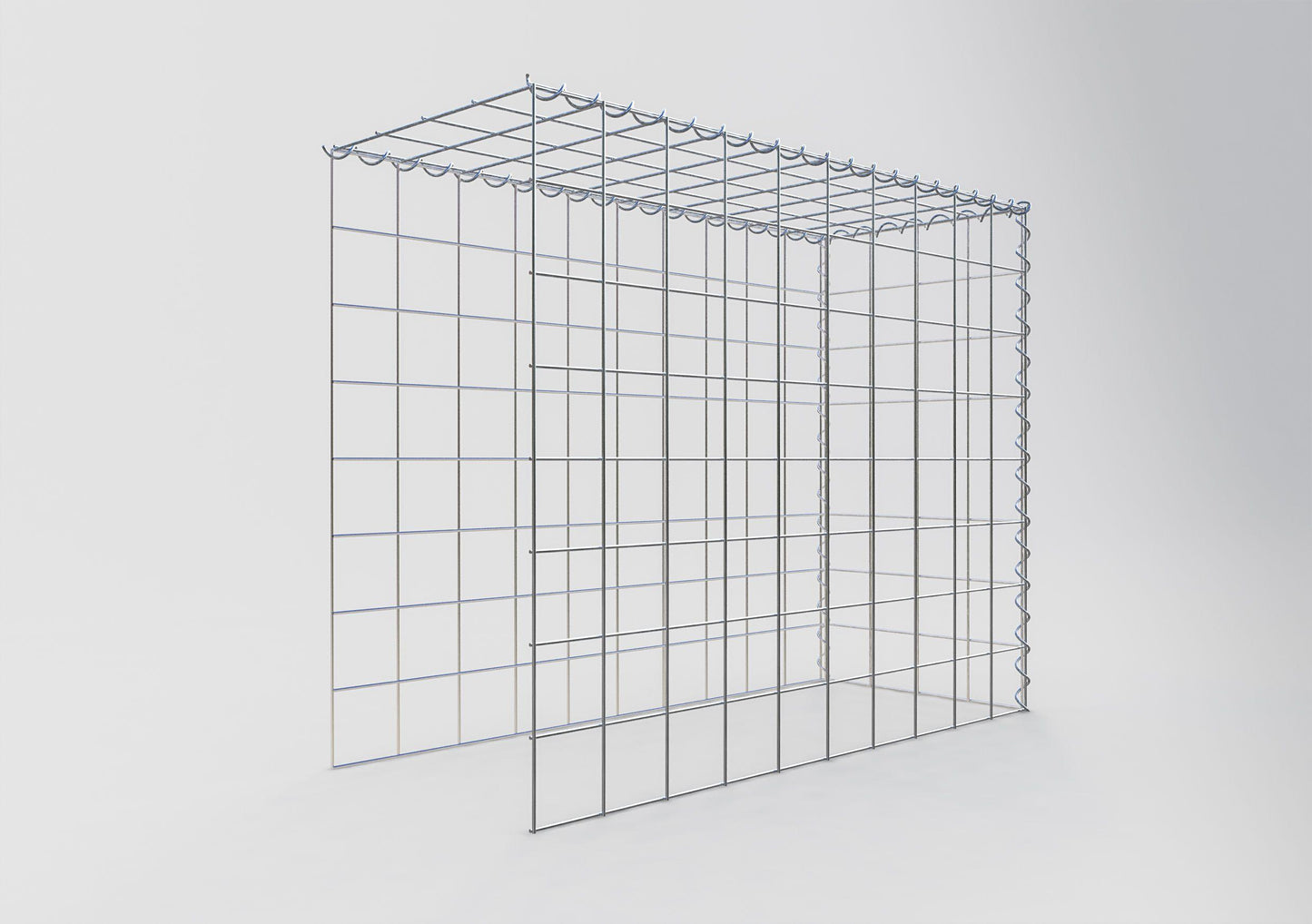 Opvokset gabion type 4 100 cm x 80 cm x 40 cm (L x H x D), maskestørrelse 10 cm x 10 cm, spiral