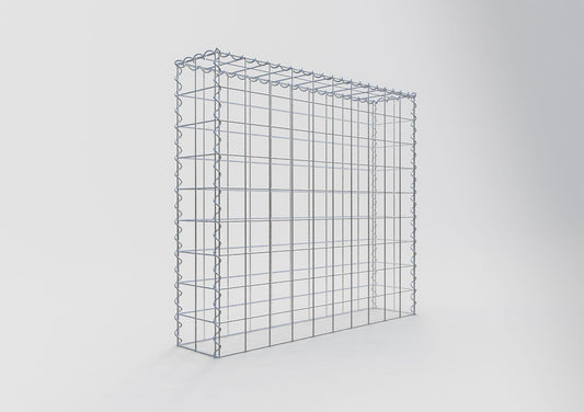 Gabião tipo 3 100 cm x 90 cm x 20 cm (C x A x P), malhagem 10 cm x 10 cm, espiral