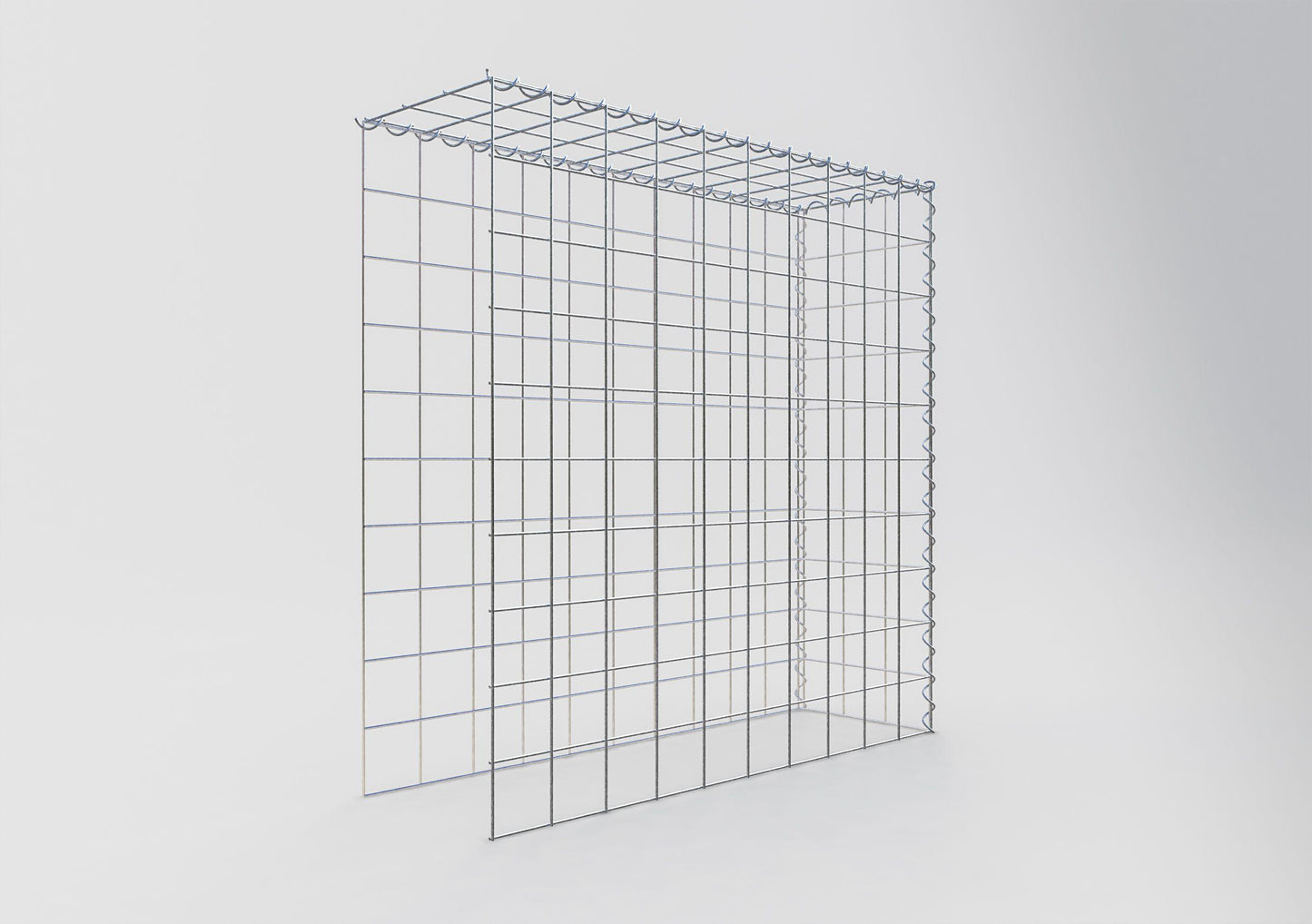 Gabião Tipo 4 100 cm x 100 cm x 30 cm (C x A x P), malhagem 10 cm x 10 cm, espiral