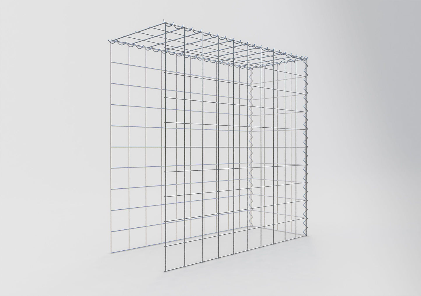 Gabião tipo 4 100 cm x 100 cm x 40 cm (C x A x P), malhagem 10 cm x 10 cm, espiral