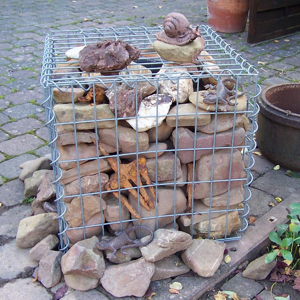 Gabion 50 cm x 50 cm x 50 cm (L x H x D), maskstorlek 5 cm x 10 cm, spiral