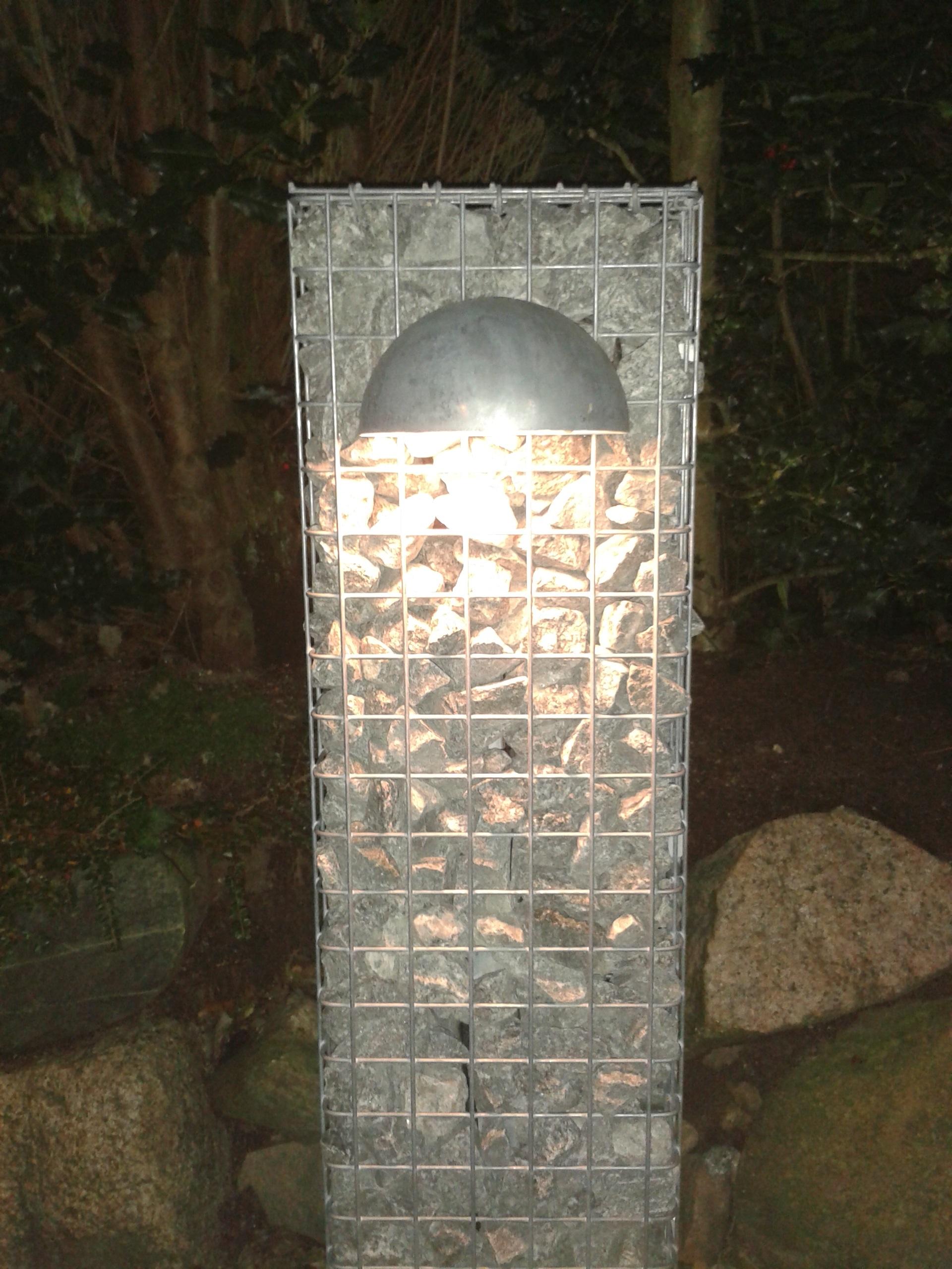 Galvanized lamp with holder