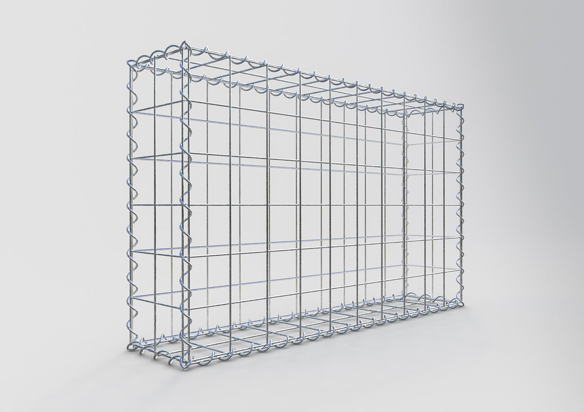 Gabion 100 cm x 60 cm x 20 cm (L x H x D), maskstorlek 10 cm x 10 cm, spiral