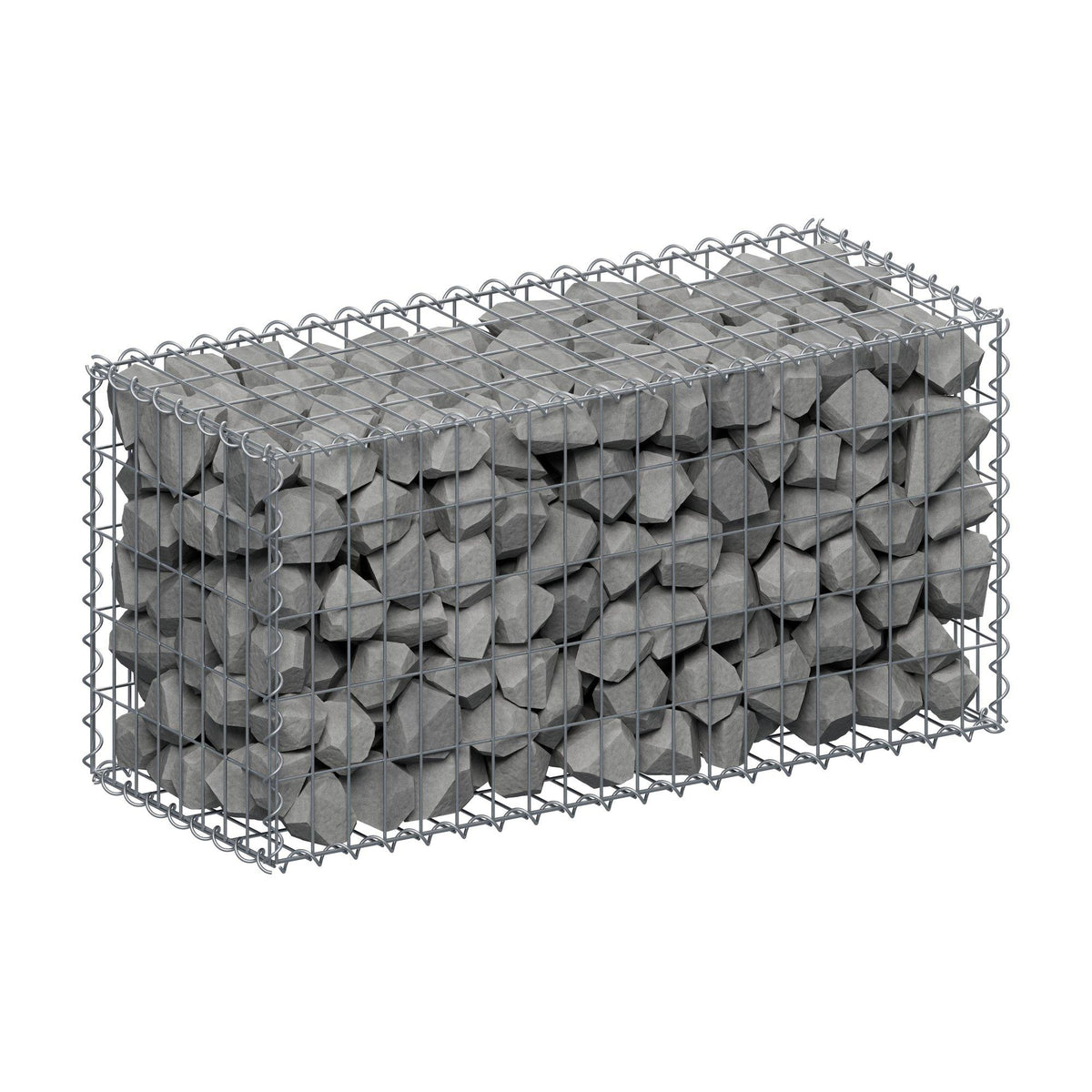 Schanskorf 100 cm x 50 cm x 40 cm (L x H x D), maaswijdte 5 cm x 10 cm, spiraalvormig